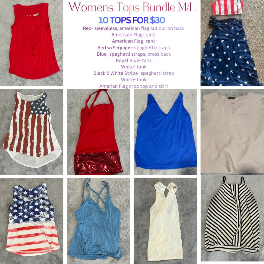 10 Womens M/L Tops Bundle